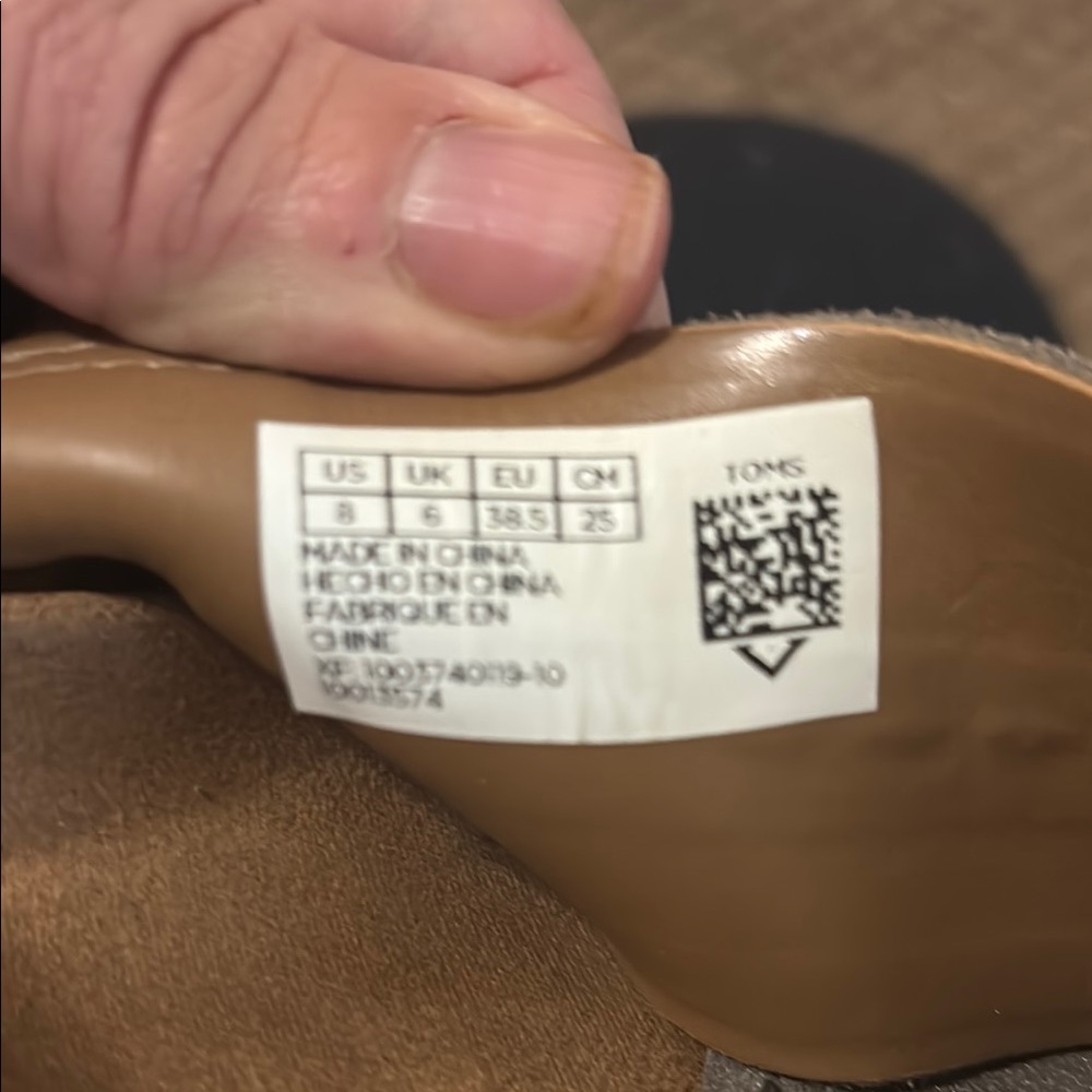 TOMS Charcoal Cross-Strap Sandals - Picture 3 of 3